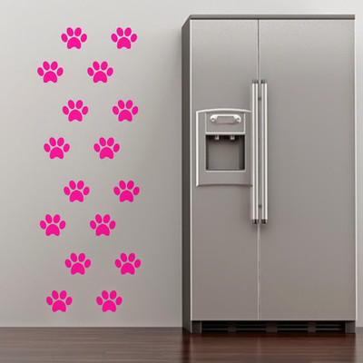 50% OFF on DeStudio Paw Print Silhouette Color Pink Size 135 X 60 Cms Wall Sticker