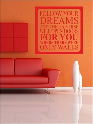 82% OFF on Wall1ders Follow Your Dreams PVC Vinyl Sticker Sticker Pack of 1
