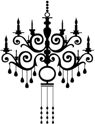 Chipakk Chandelier 5 - Black Wall Decal Small Pigmented Polyvinyl Films Imported Sticker