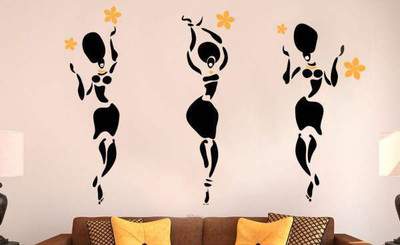 40% OFF on Hoopoe Decor African dance pose Wall Sticker Pack of 1