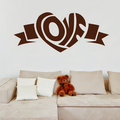 50% OFF on DeStudio Love Ribbon Retro Vintage Cute Decal2 Wall Sticker Sticker