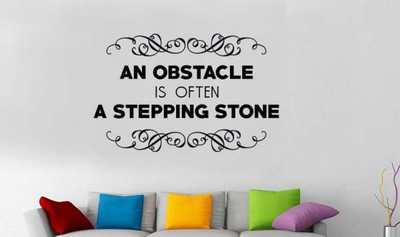 37% OFF on Hoopoe Decor An obstacle is often a stepping stone Wall Sticker Pack of 1