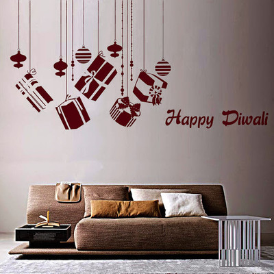 50% OFF on DeStudio DeStudio Happy Diwali Two Wall Stickers Size JUMBO WALL STICKER Sticker