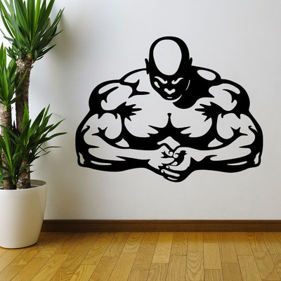50% OFF on DeStudio Muscle Men Stength Gym Fitness2 Color Black Size 150 X 60 Cms Wall Sticker