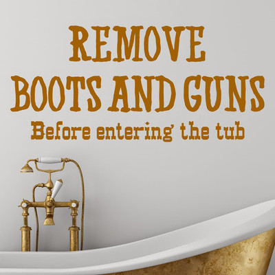 50% OFF on DeStudio Boots Guns Color Brown Size 150 X 60 Cms Wall Sticker