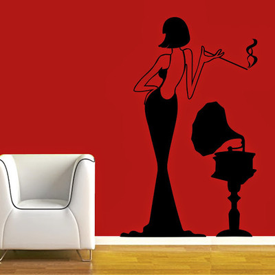 87% OFF on DeStudio Lady With Gramophone Size Tiny Wall Sticker 87% OFF on DeStudio Lady With Gramophone Size Tiny Wall Sticker