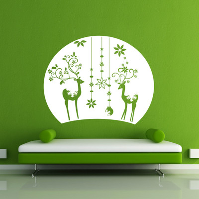 30% OFF on Creative Width Decor Christmas Eve And Reindeers Vinyl Sticker Sticker Pack of 1