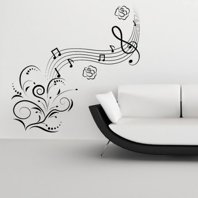 58% OFF on DeStudio Music Notes Flowers One Size Tiny Wall Sticker