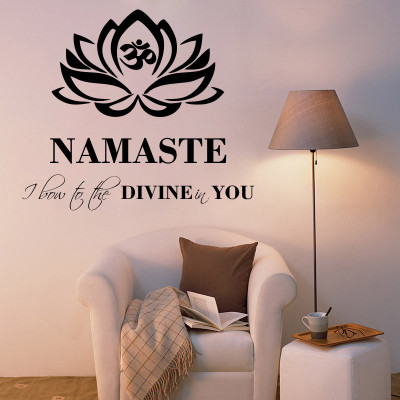 87% OFF on D��cor Kafe Decal Style Namaste Wall Sticker Large Size-33*29 Inch Wall Sticker Sticker Pack of 1