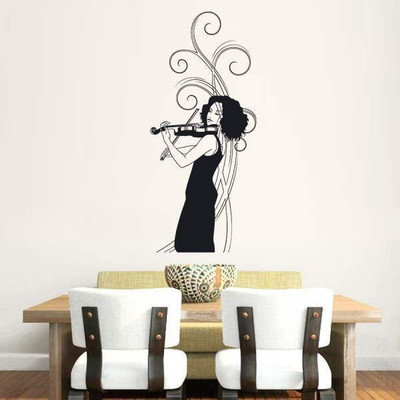 43% OFF on Hoopoe Decor Girl playing violin Wall Sticker Pack of 1