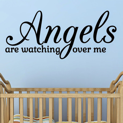 68% OFF on DeStudio Angels Watching Kids Bedroom Decal Vinyl Wall Sticker Sticker