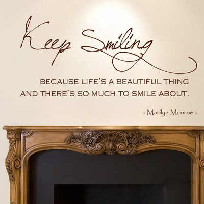 77% OFF on D��cor Kafe Decal Style Keep Smiling Wall Art Medium Size-24*14 Inch Wall Sticker Sticker Pack of 1