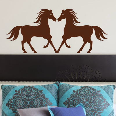 50% OFF on DeStudio Horses Large Love Silhouette Color Brown Size 150 X 60 Cms Wall Sticker