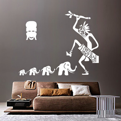 50% OFF on DeStudio DeStudio Tribal Hunter One Wall Stickers Size MEGA WALL STICKER Sticker