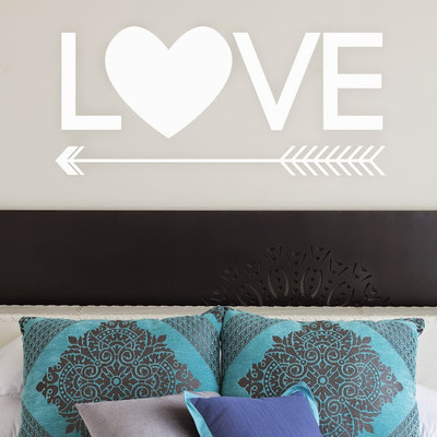 50% OFF on DeStudio Love Arrow Heart Cute Decal Vinyl Wall Sticker Sticker