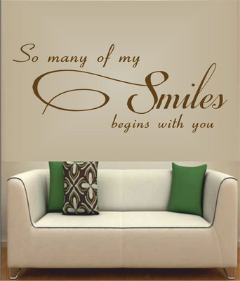 50% OFF on Ritzy Smile Begins With Living Room Wall Quotes Wall Decal Sticker