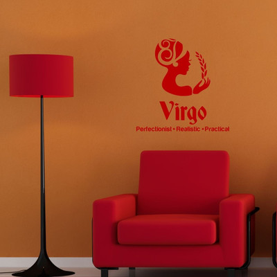 Chipakk Virgo Zodiac Decal - Red-S Pigmented Polyvinyl Films Imported Sticker