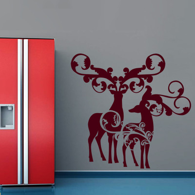 40% OFF on Creative Width Decor Beautiful Christmas Reindeers Vinyl Sticker Sticker Pack of 1