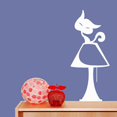 50% OFF on DeStudio DeStudio Cat On Lamp One Wall Stickers Size SUPER WALL STICKER Sticker