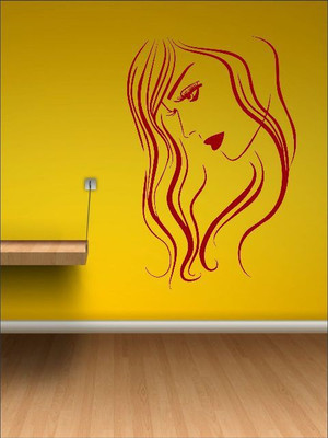 80% OFF on Wall1ders Hair On Girl Face Sticker Sticker Pack of 1