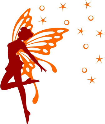 Chipakk Circles & Stars Fairy Orange Wall Decal Small Pigmented Polyvinyl Films Imported Sticker
