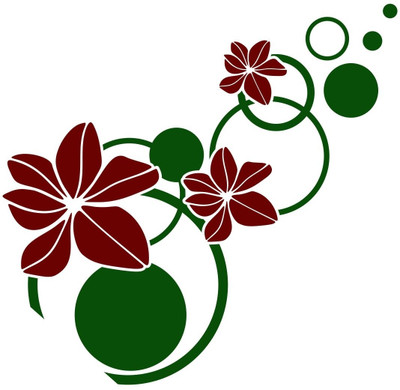 Chipakk Flowering Branch Maroon Green Decal Pigmented Polyvinyl Sticker
