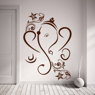 84% OFF on D��cor Kafe Decal Style Creative Ganesha Wall Art Medium Size-26*37 Inch Wall Sticker Sticker Pack of 1