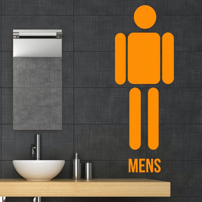 50% OFF on DeStudio Mens Toilet Sign Two Color Orange Size 150 X 60 Cms Wall Sticker