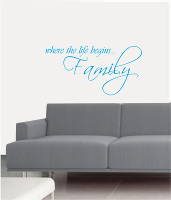 50% OFF on Ritzy Life Begins With Family Living Room Wall Quotes Wall Decal Sticker