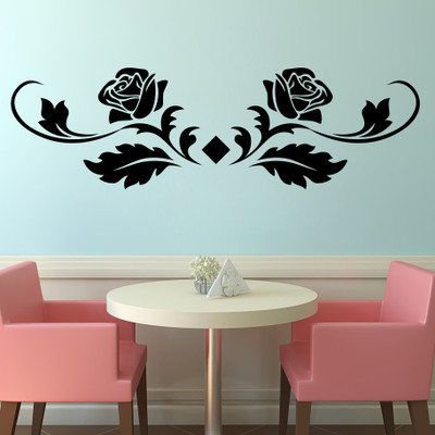 71% OFF on D��cor Kafe Decal Style Rose Floral Wall Sticker Medium Size-33*10 Inch Wall Sticker Sticker Pack of 1