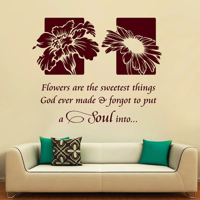50% OFF on DeStudio DeStudio Flowers Quote Two Wall Stickers Size JUMBO WALL STICKER Sticker