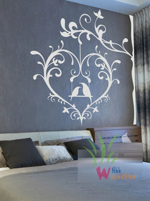 19% OFF on Wall Whispers Love Birds in the Floral Heart Vinyl Sticker