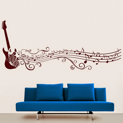 75% OFF on DeStudio Guitar Strings N Swirls Two Size Tiny Wall Sticker
