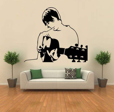 46% OFF on Hoopoe Decor Boy singing with guitar Wall Sticker Pack of 1