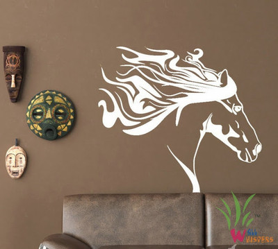 13% OFF on Wall Whispers White Horse Vinyl Sticker