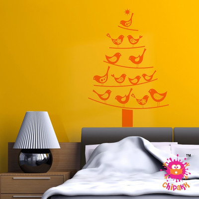 20% OFF on Chipakk Christmas Tree Birds Medium Pigmented Polyvinyl Sticker