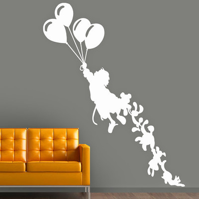 50% OFF on DeStudio DeStudio Flying With Baloons One Wall Stickers Size LARGE WALL STICKER Sticker
