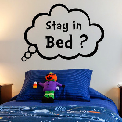 50% OFF on DeStudio Bed Bedroom Sleep Wallart Vinyl Color Black Size 135 X 60 Cms Wall Sticker