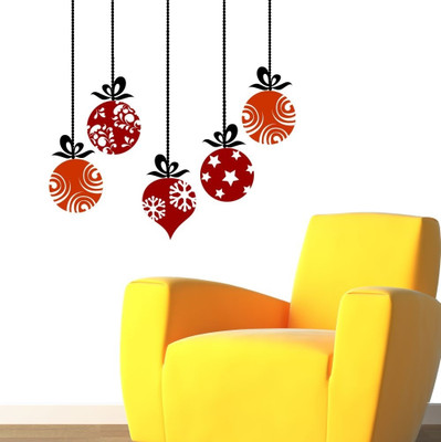 25% OFF on Chipakk Christmas Hanging Candy Decal - Red, Black & Orange Pigmented Polyvinyl Sticker
