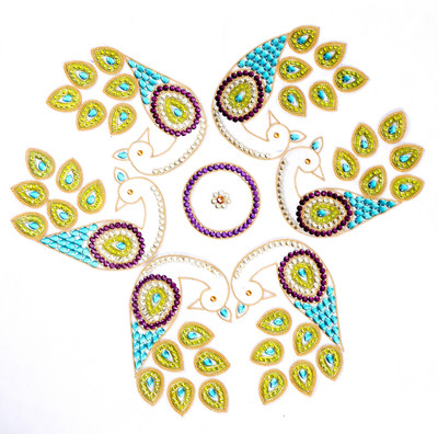 57% OFF on Amba Handicraft Mor Barse Blue Rangoli Acrylic Sheet Sticker