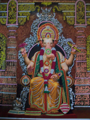 Radhika Arts Frame Of Lalbaughcha Rajas Painting 18X24 Inches Paper Sticker