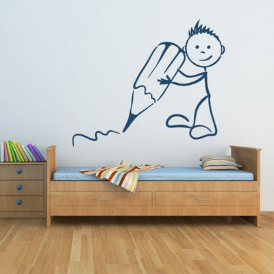 50% OFF on DeStudio DeStudio Kid With Pencil Wall Stickers Size MEGA WALL STICKER Sticker
