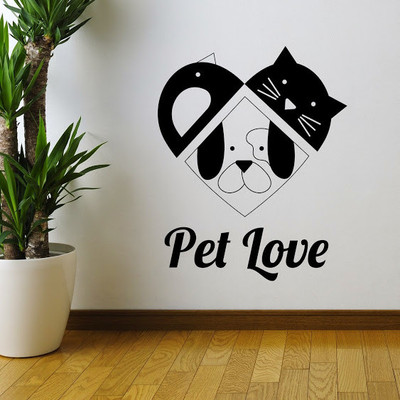 87% OFF on DeStudio Pet Love Home Cat Dog Wall Sticker Sticker