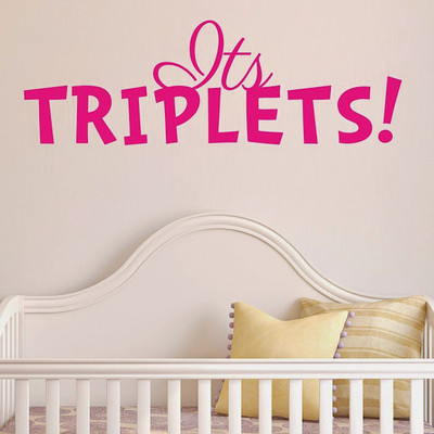 50% OFF on DeStudio Triplets Baby Bedroom Wallart Vinyl Color Pink Size 150 X 60 Cms Wall Sticker