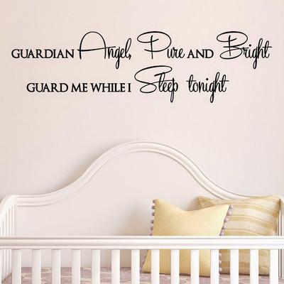 50% OFF on DeStudio Bedroom Quote Sleep Angel Pure Guardian Wallart Vinyl Color Black Size 135 X 60 Cms Wall Sticker
