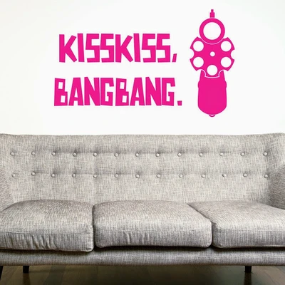 87% OFF on DeStudio Kiss Kiss Bang Bang Movies Quotes Decal Home Wall Sticker Sticker