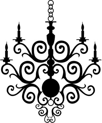 Chipakk Chandelier 3 - Black Wall Decal Medium Pigmented Polyvinyl Films Imported Sticker