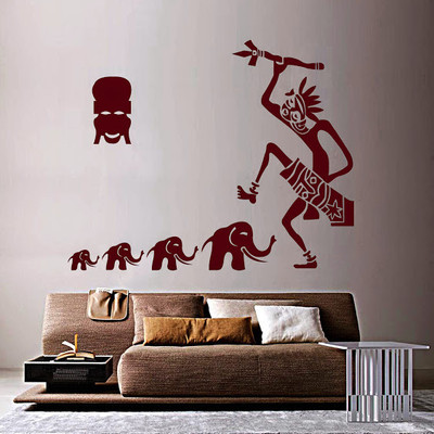 50% OFF on DeStudio DeStudio Tribal Hunter Two Wall Stickers Size MEGA WALL STICKER Sticker