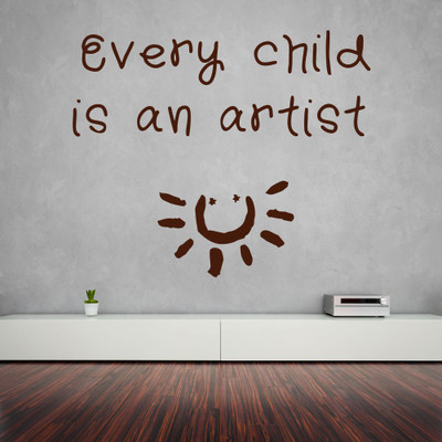 81% OFF on D��cor Kafe Decal Style Child is an Artist Wall Art Large Size-25*21 Inch Wall Sticker Sticker Pack of 1