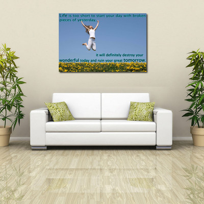 50% OFF on 999store Life Quote Vinyl Home Decor PVC Wall 91 Cms X 61 Cms Paper Sticker